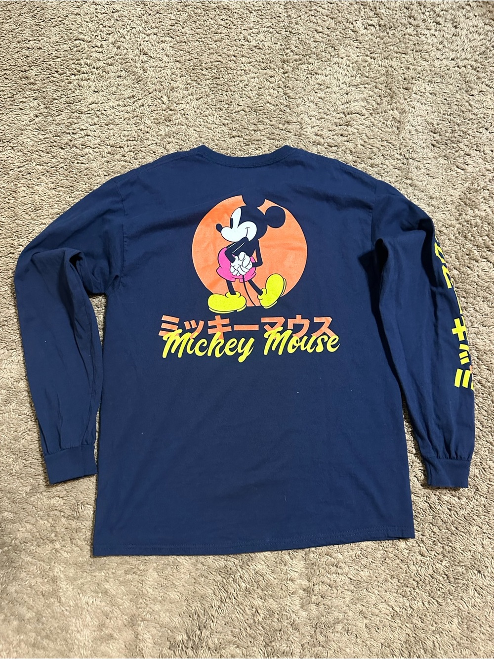 Vintage Disney Mickey Mouse “Japanese blue” shirt 00s size medium